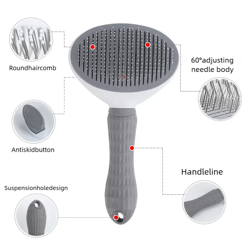 Pet Grooming Comb – Deshedding Brush for Cats & Dogs
